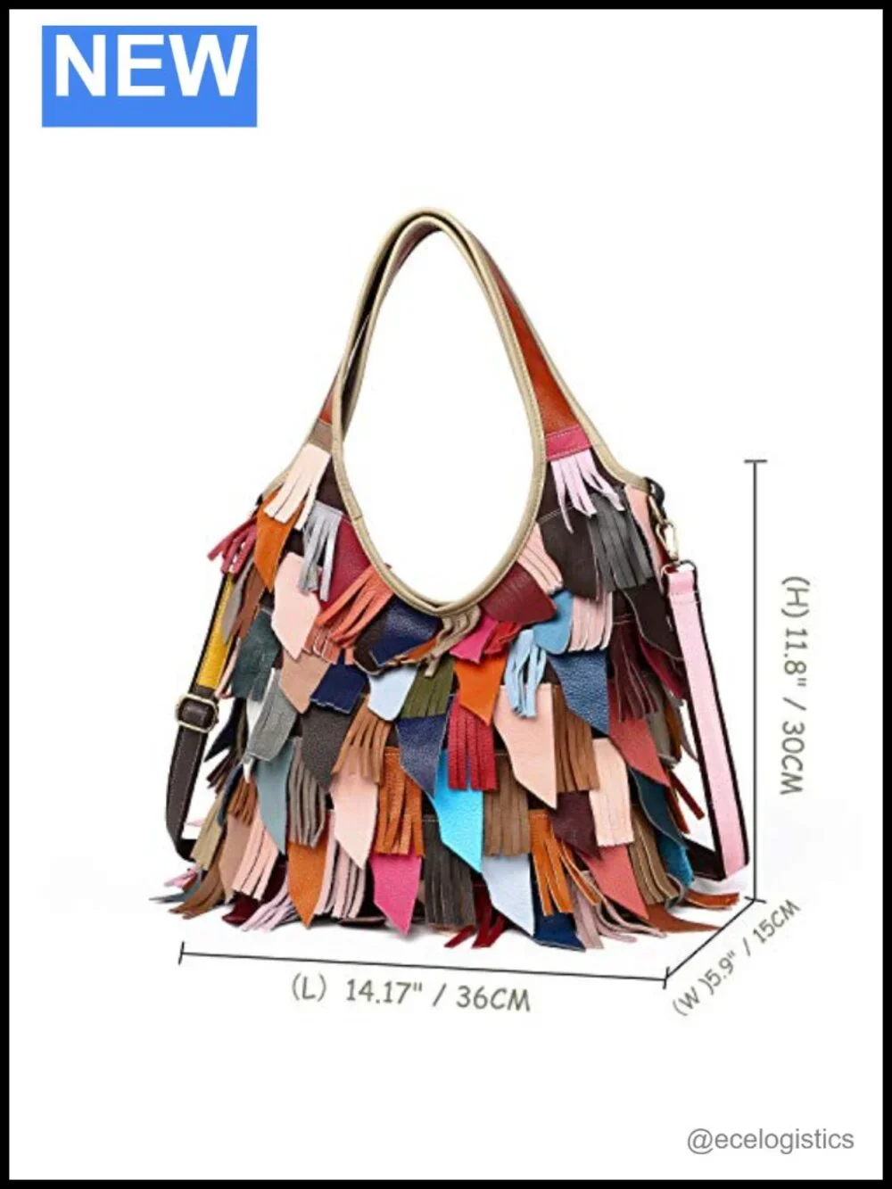 Genuine Leather Large Tote Hobo Bag Handbag with Removable Strap